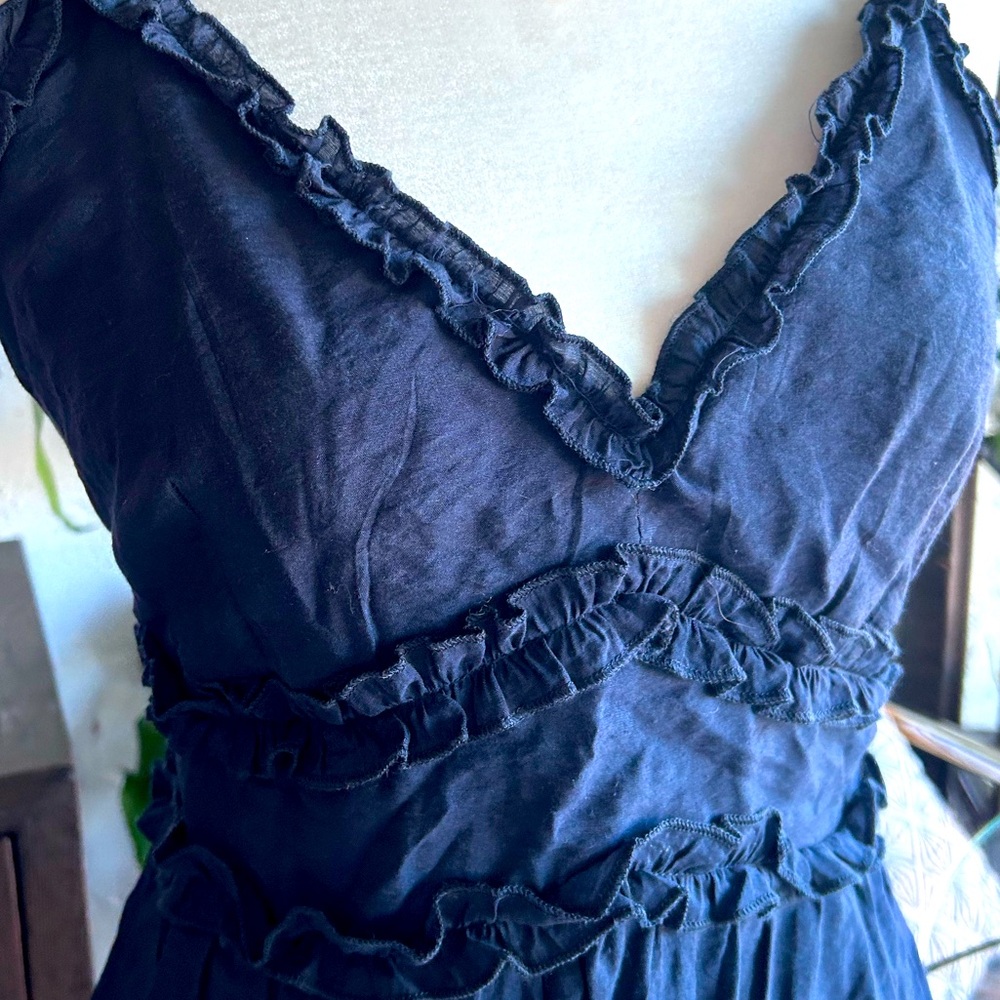 Navy Blue Flowy Dress - Picture 3 of 7